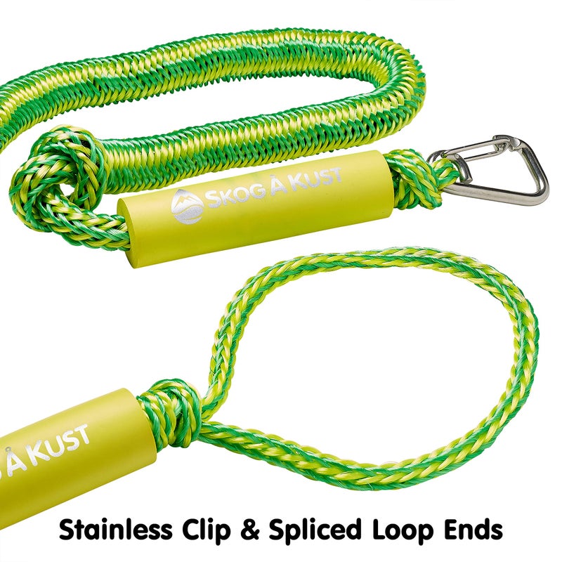 Skog Ã… Kust Premium PWC Bungee Dock Lines 2-Pack: 4 & 6 Foot Lengths | Green & Yellow - Image 3